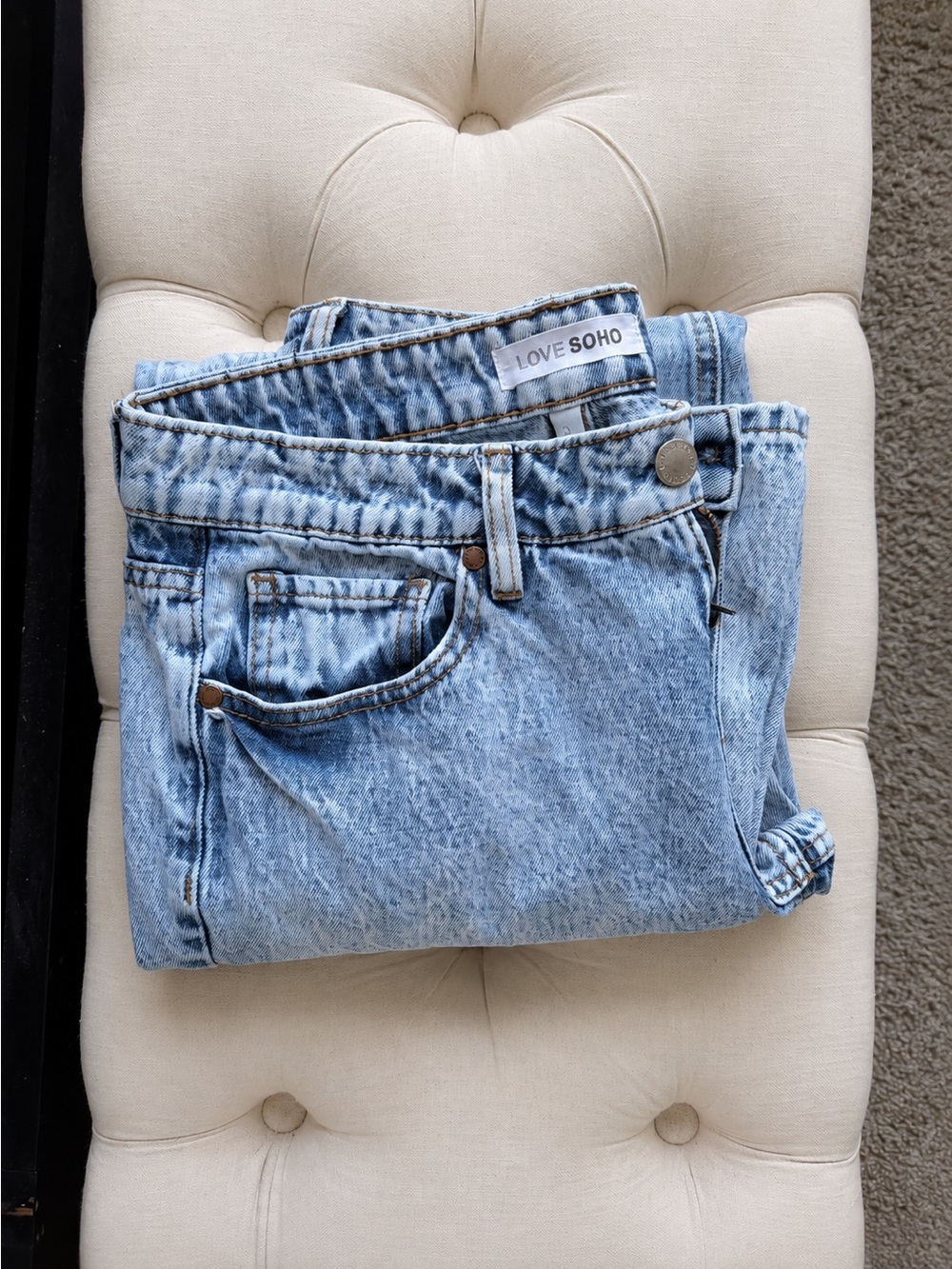 Love SoHo High-waisted Wide legged acid wash denim jeans